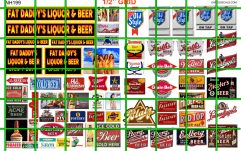 NH199 - N SCALE FAT DADDY'S LIQUOR & BEER ASSORTED BEER SIGNS OLD STYLE BLATZ FALSTAFF MORE