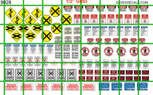 9028 - RAILROAD PROPERTY SIGNAGE - KEEP OFF TRACKS, CROSSING, PRIVATE PROPERTY