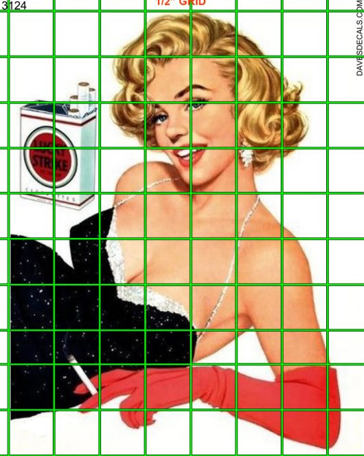 3124 XL WALL SETS - BLONDE LUCKY STRIKE CIGARETTES 4"X5"