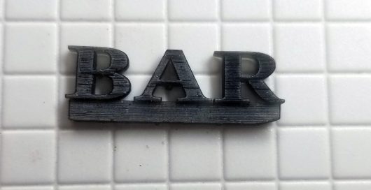 3D SIGN HO SCALE BAR 1" LONG