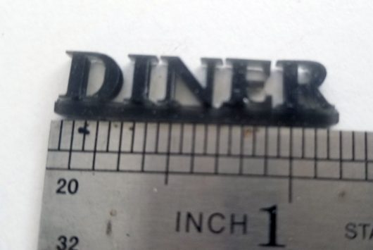 3D SIGN HO SCALE DINER 1.25" LONG