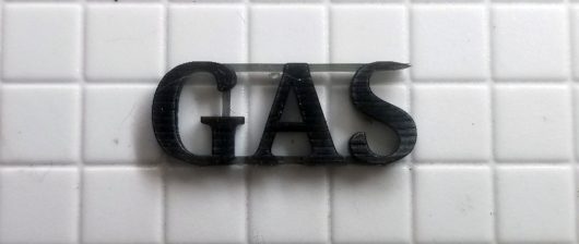 3D SIGN HO SCALE GAS 3/4" LONG