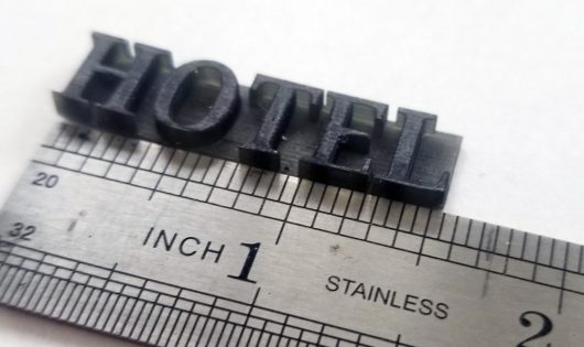 3D SIGN HO SCALE HOTEL 1.5" LONG