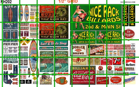 NH202 - SURF BEACH and NICE RACK BILLARDS SET