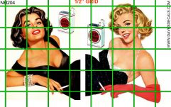 NH204 - WALL ADVERTISING LUCKY STRIKE PIN UP GIRLS