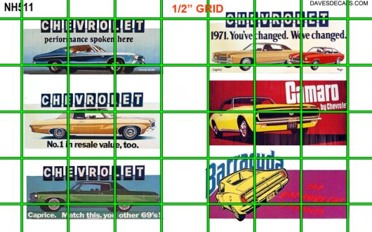 NH511 N SCALE - GLOSSY ART PAPER BILLBOARD SET CHEVROLET