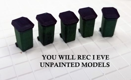 1:87 SCALE TRASH BIN 5 PCS (UNPAINTED)