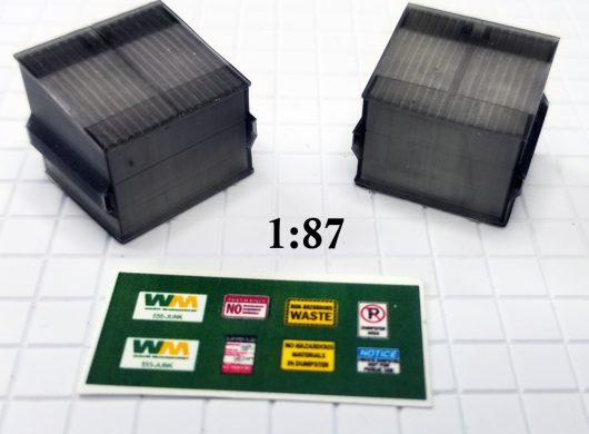 1:87 SCALE DUMPSTERS 2 UNITS (UNBUILT)
