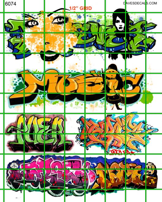6074 - URBAN GRAFFITI FOR BOXCARS WALLS TRUCKS AND TRAINS