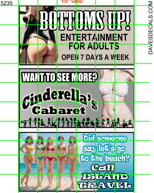 5235 BILLBOARDS - 1.5" X 3" BILLBOARD - ADULT ENTERTAINMENT, TRAVEL