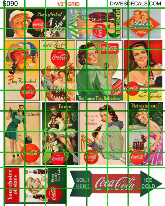 5090 - ASSORTED VINTAGE COKE SIGNAGE
