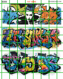 6089 - URBAN BOXCAR TRAIN WALL GRAFFITI STREET ART