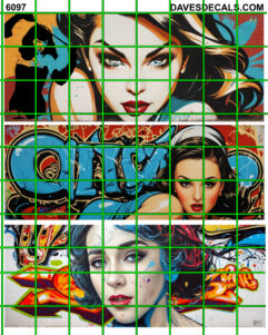 6097 - URBAN BOXCAR TRAIN WALL MODERN GRAFFITI STREET ART