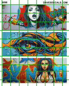 6098 - URBAN BOXCAR TRAIN WALL MODERN GRAFFITI STREET ART