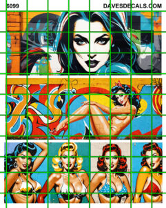 6099 - URBAN BOXCAR TRAIN WALL MODERN GRAFFITI STREET ART