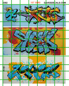 6302 - URBAN BOXCAR TRAIN WALL MODERN GRAFFITI STREET ART