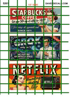 5261 PARODY BILLBOARDS - 1.5" X 3" BILLBOARD - STARBUCKS, GROK (X), NETFLIX