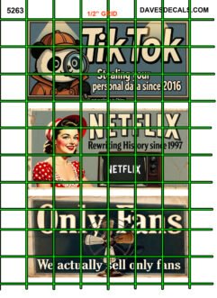 5263 PARODY BILLBOARDS - 1.5" X 3" BILLBOARD - TIK TOK, NETFLIX, ONLY FANS