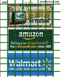 5266 PARODY BILLBOARDS - 1.5" X 3" BILLBOARD - YOUTUBE, AMAZON, WALMART