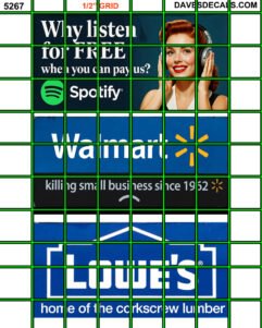 5267 PARODY BILLBOARDS - 1.5" X 3" BILLBOARD - SPOTIFY, WALMART, LOWE'S